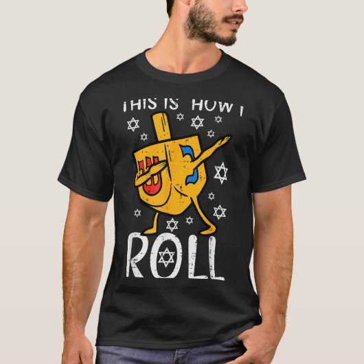 Dabbing Dreidel Ugly Hanukkah Funny Chanukah Men W Tシャツ (正面)