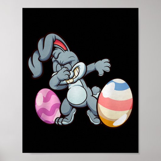 Dabbing Easter Bunny Premium Tri-blend  ポスター (正面)