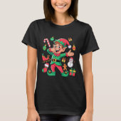 Dabbing Elf Santa Sleigh Snowman Funny Dabbing Chr Tシャツ (正面)