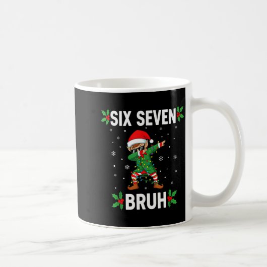 Dabbing Elf Six Seven Bruh Christmas 67 Meme Xmas コーヒーマグカップ (右)