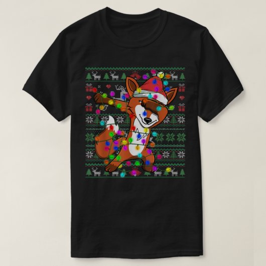 Dabbing Fo Fairy Lights Ugly Christmas Sweater Cos Tシャツ (デザイン正面)