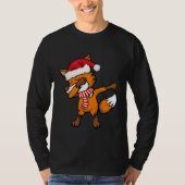 Dabbing Fox Santa Hat Christmas Xmas For Boys Men  Tシャツ (正面)