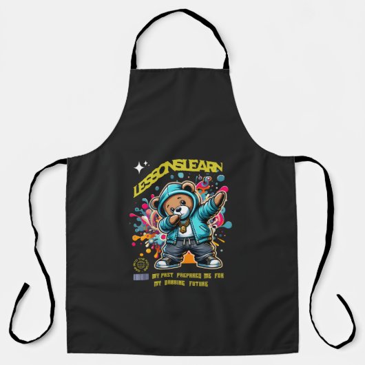 DABBING FUTURE LESSONS LEARN All-Over Print Apron エプロン (正面)