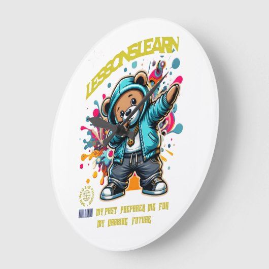 DABBING FUTURE LESSONS LEARN Wall Clock ラージ壁時計 (傾斜)