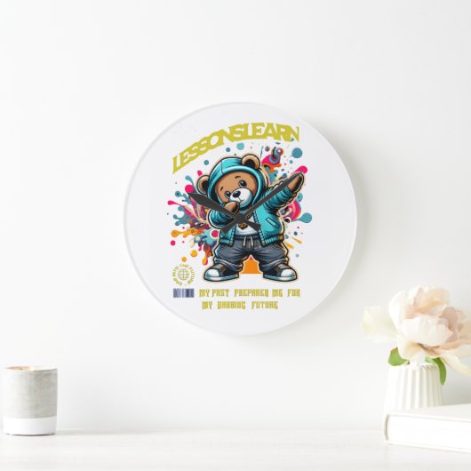 DABBING FUTURE LESSONS LEARN Wall Clock ラージ壁時計 (ホーム)