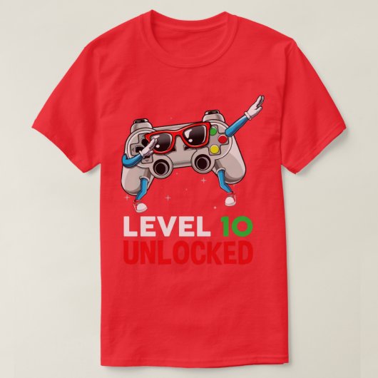 Dabbing Gamingコントローラーのビデオゲーマー年齢10誕生 Tシャツ (デザイン正面)