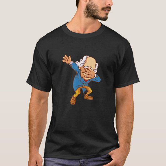 Dabbing George Washington   America USA 4th July Tシャツ (正面)