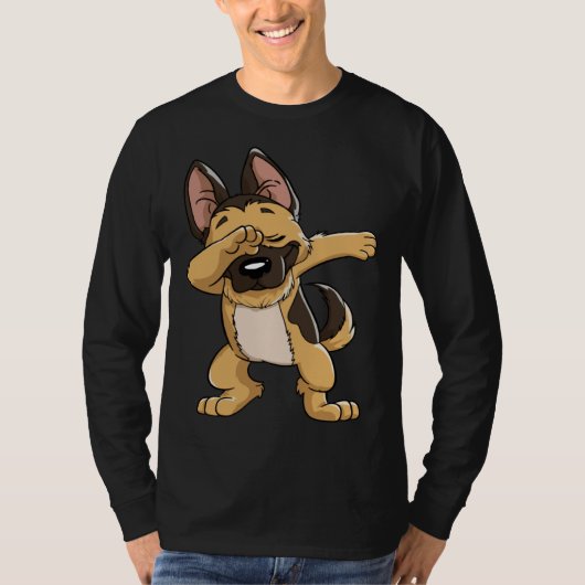 Dabbing German Shepherd Dog   Boys Kids Dab Dance Tシャツ (正面)