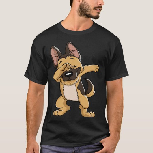 Dabbing German Shepherd Dog   Boys Kids Dab Dance Tシャツ (正面)