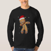 Dabbing Gingerbread  Christmas Pajama Santa Hat Ki Tシャツ (正面)