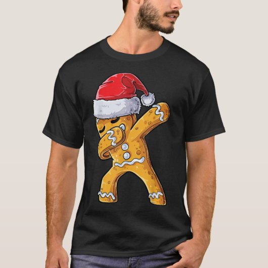 Dabbing Gingerbread Man Funny Christmas Design Tシャツ (正面)