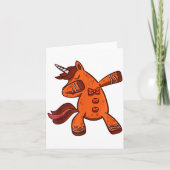 Dabbing Gingerbread Unicorn Cookie Christmas  カード (正面)