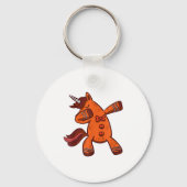 Dabbing Gingerbread Unicorn Cookie Christmas  キーホルダー (正面)