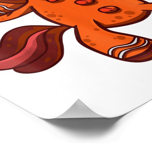 Dabbing Gingerbread Unicorn Cookie Christmas  ポスター (角)