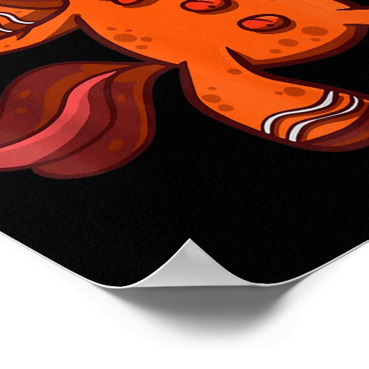 Dabbing Gingerbread Unicorn Cookie Christmas  ポスター (角)