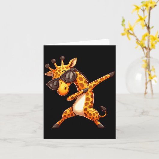 Dabbing Giraffe カード (黄色い花)