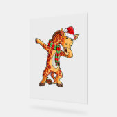Dabbing Giraffe Santa Tシャツクリスマスキッズボーイズ アクリルサイン (傾斜)