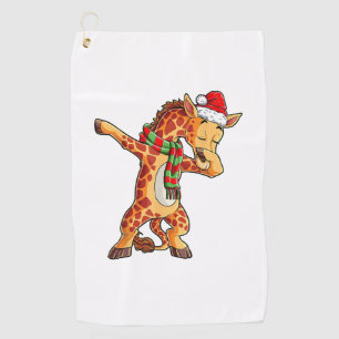 Dabbing Giraffe Santa Tシャツクリスマスキッズボーイズ ゴルフタオル