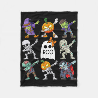 Dabbing Halloween Boys Skeleton Zombie Pumpkin Uni フリースブランケット