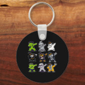 Dabbing Halloween Boys Skeleton Zombie Scary Pumpk キーホルダー (正面)