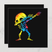Dabbing Halloween Skeleton  Dab Hip Hop Skulla 招待状 (正面/裏面)
