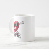 Dabbing Heart Cool Love Valentine コーヒーマグカップ (正面左)