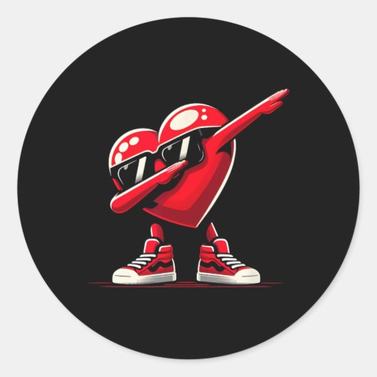 Dabbing Heart Funny Valentine Design Perfect For F ラウンドシール (正面)