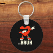 Dabbing Heart Sungles ...bruh Meme Funny Valentine キーホルダー (正面)