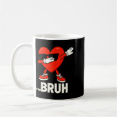 Dabbing Heart Sungles Bruh Meme Funny Valentine  コーヒーマグカップ (左)