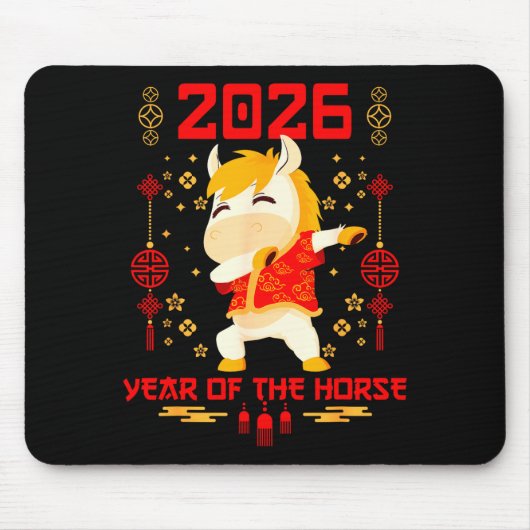 Dabbing Horse Chinese New Year Of The Horse2026  マウスパッド (正面)