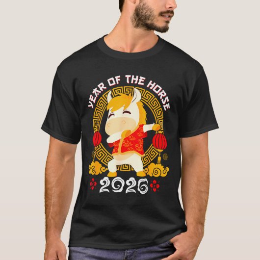 Dabbing Horse Chinese New Year Of The Horse2026  Tシャツ (正面)
