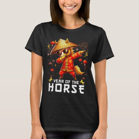 Dabbing Horse Lunar Chinese New Year Of The Horse Tシャツ (正面)
