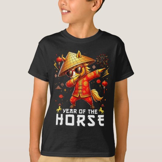 Dabbing Horse Lunar Chinese New Year Of The Horse Tシャツ (正面)