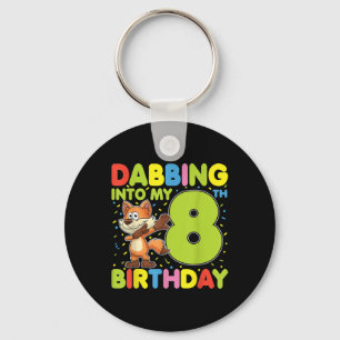 Dabbing Into My 8誕生日キツネ8歳B キーホルダー
