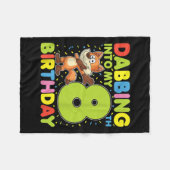 Dabbing Into My 8誕生日キツネ8歳B フリースブランケット (正面(横))