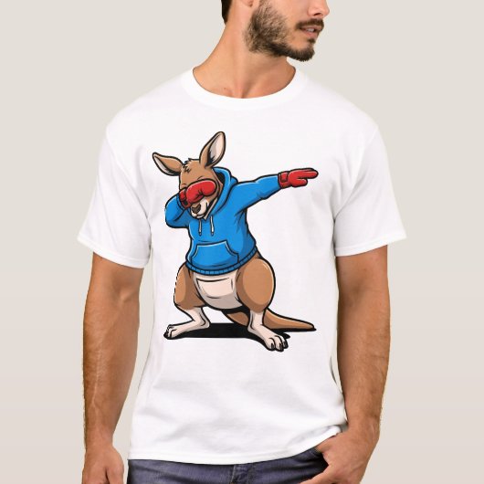 Dabbing Kangaroo Funny Cute Dab Dance Tシャツ (正面)