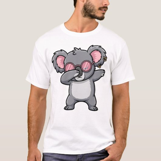 Dabbing Koala Funny Cute Dab Dance Tシャツ (正面)