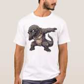 Dabbing Komodo Dragon Funny Cute Dab Dance Tシャツ (正面)