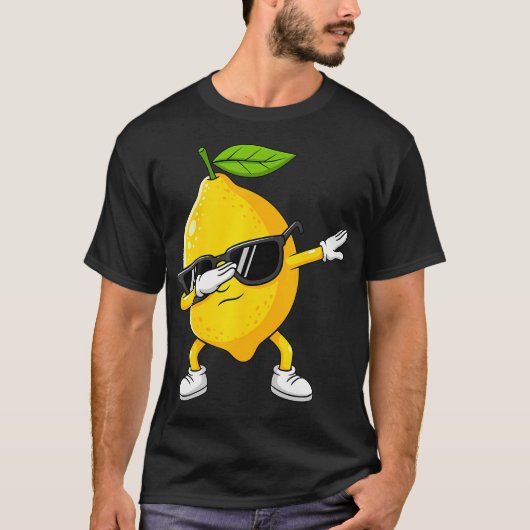 Dabbing Lemon Fruit With Sunglasses Lemon Tシャツ (正面)