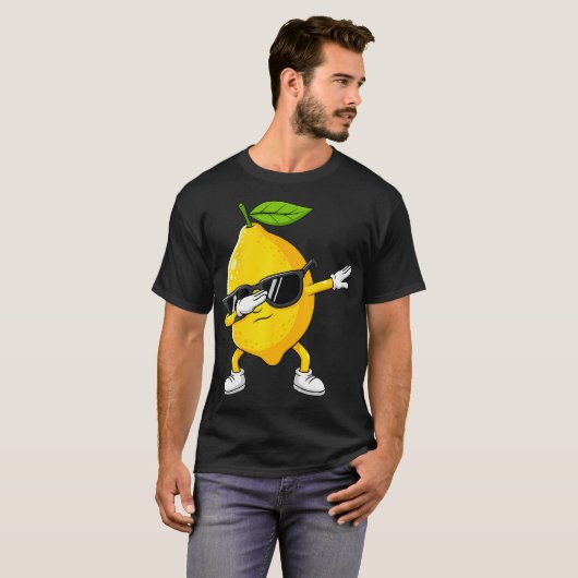 Dabbing Lemon Fruit With Sunglasses Lemon Tシャツ (正面フル)