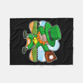 Dabbing Leprechaun Baseball St Patricks Day Irish フリースブランケット (正面(横))