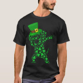 Dabbing Leprechaun Beagle Dog Shamrocks Saint Patr Tシャツ (正面)