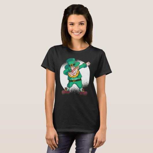 Dabbing Leprechaun Funny Dancing Leprechaun St Pat Tシャツ (正面フル)