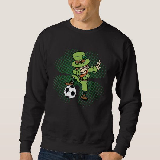 Dabbing Leprechaun Soccer Great St Patricks Day スウェットシャツ (正面)
