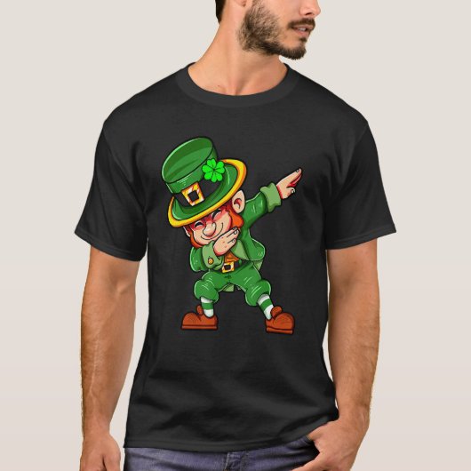 Dabbing Leprechaun St Patricks Day Irish Saint Pat Tシャツ (正面)