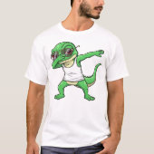 Dabbing Lizard Funny Cute Dab Dance Tシャツ (正面)