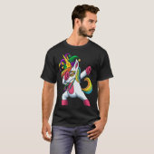 Dabbing Mardi Gras Unicorn Apparel Jester Women gi Tシャツ (正面フル)