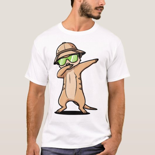 Dabbing Meerkat Funny Cute Dab Dance Tシャツ (正面)