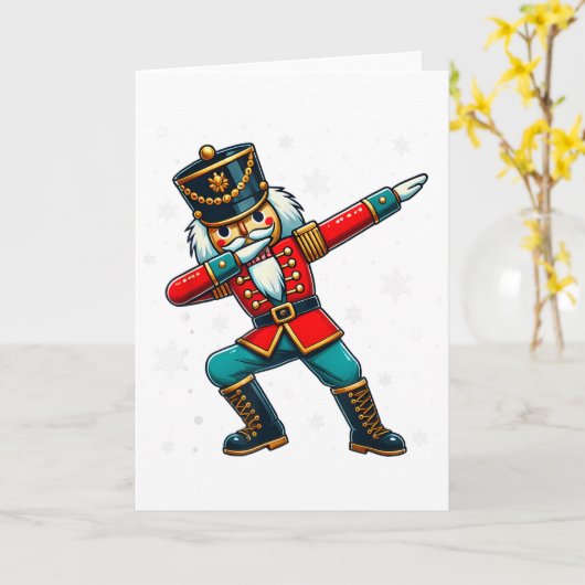 Dabbing Nutcracker Christmas Costume Matching Fami カード (黄色い花)