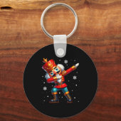 Dabbing Nutcracker Christmas Costume Matching Fami キーホルダー (正面)